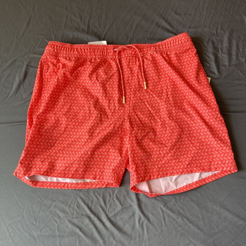 IZOD XL Mens Saltwater Sunshield Performance Swim Trunks Orange New-B1